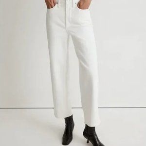 Madewell White Wide Leg Crop Jeans, 33